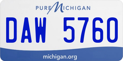 MI license plate DAW5760