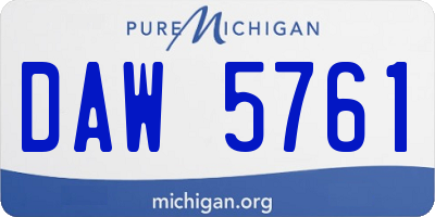 MI license plate DAW5761