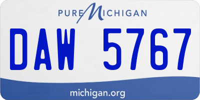 MI license plate DAW5767