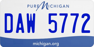 MI license plate DAW5772