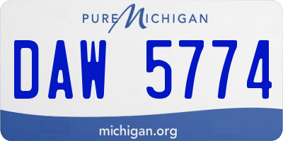 MI license plate DAW5774