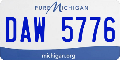 MI license plate DAW5776