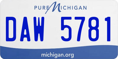 MI license plate DAW5781