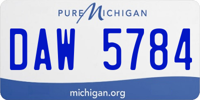 MI license plate DAW5784