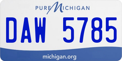 MI license plate DAW5785