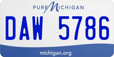 MI license plate DAW5786