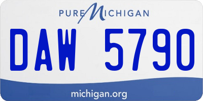 MI license plate DAW5790