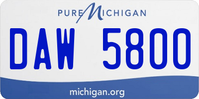 MI license plate DAW5800