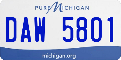 MI license plate DAW5801