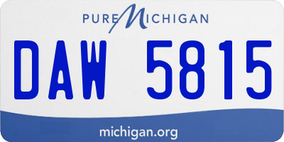 MI license plate DAW5815