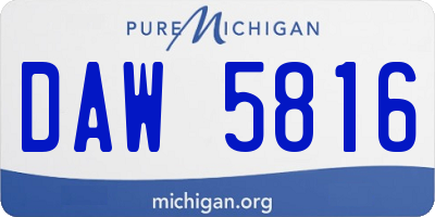 MI license plate DAW5816
