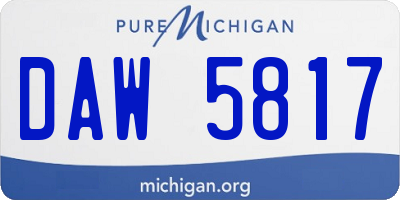 MI license plate DAW5817