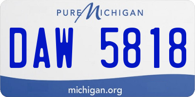 MI license plate DAW5818