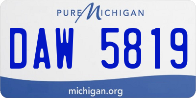 MI license plate DAW5819