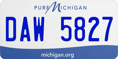 MI license plate DAW5827