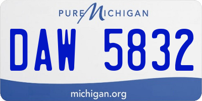 MI license plate DAW5832
