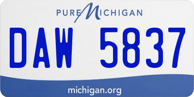 MI license plate DAW5837