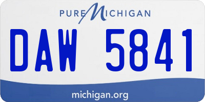 MI license plate DAW5841