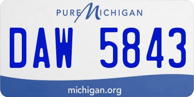 MI license plate DAW5843