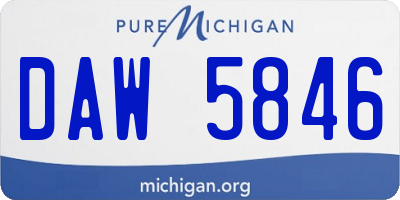 MI license plate DAW5846