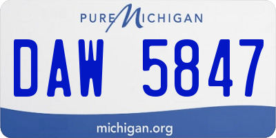 MI license plate DAW5847