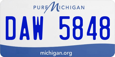 MI license plate DAW5848