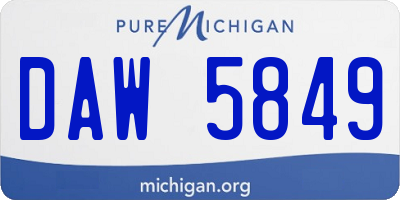 MI license plate DAW5849