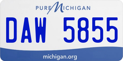 MI license plate DAW5855