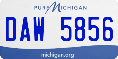 MI license plate DAW5856