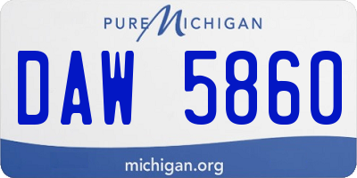 MI license plate DAW5860