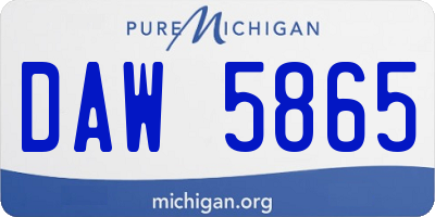 MI license plate DAW5865