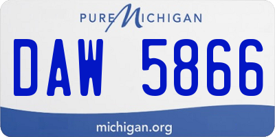 MI license plate DAW5866