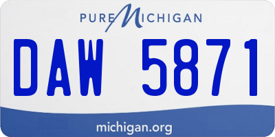 MI license plate DAW5871