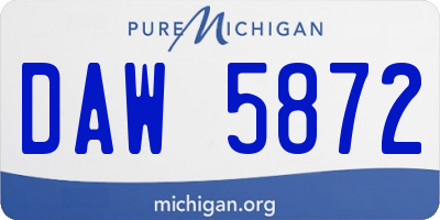 MI license plate DAW5872