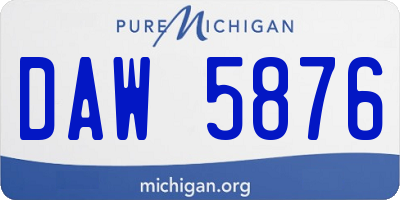 MI license plate DAW5876