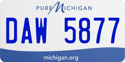 MI license plate DAW5877