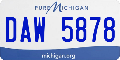 MI license plate DAW5878