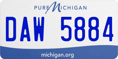 MI license plate DAW5884