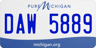 MI license plate DAW5889