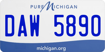 MI license plate DAW5890