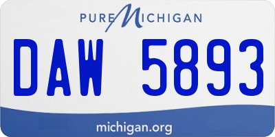 MI license plate DAW5893
