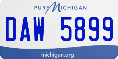 MI license plate DAW5899