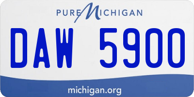 MI license plate DAW5900