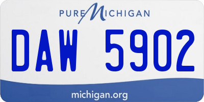 MI license plate DAW5902
