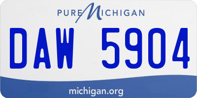 MI license plate DAW5904
