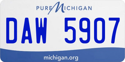 MI license plate DAW5907