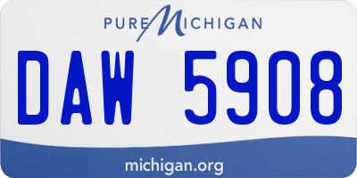 MI license plate DAW5908