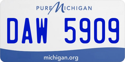 MI license plate DAW5909