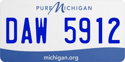MI license plate DAW5912
