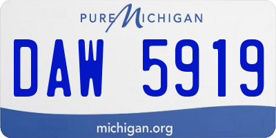 MI license plate DAW5919